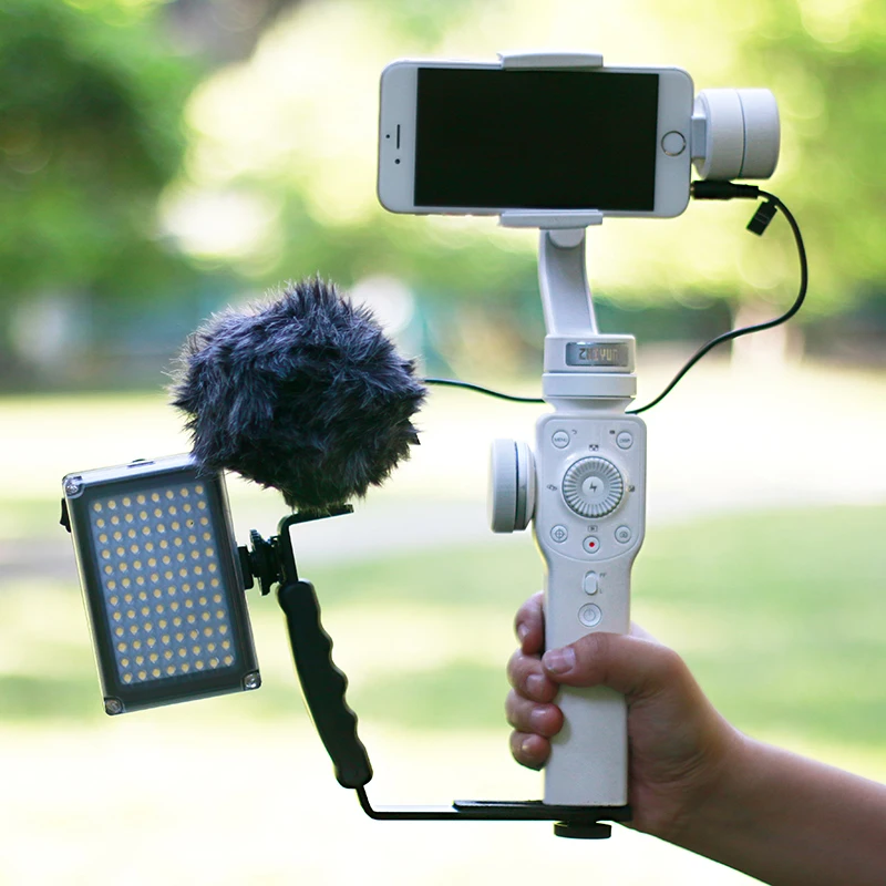 L образный кронштейн для микрофона видеосъемки со светодиодной подсветкой