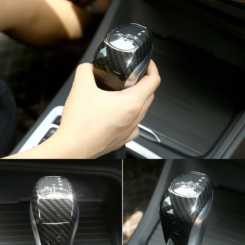 

For BMW X1 F48 2016 2017 / 2 Series 218i Gran Tourer F46 2015 2016 2017 Carbon Fiber Texture ABS Gear Shift Head Cover Trim