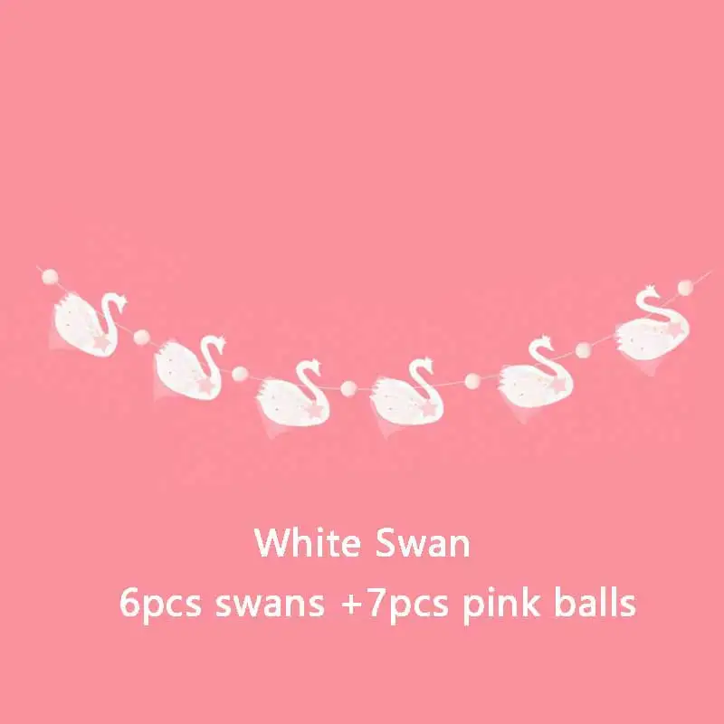 white swan Роскошное плетение лебедя розовые белые свадебные украшения для дома Гирлянда для дня рождения поставки гирлянды-флажки детские украшения для девочек - Цвет: white swan