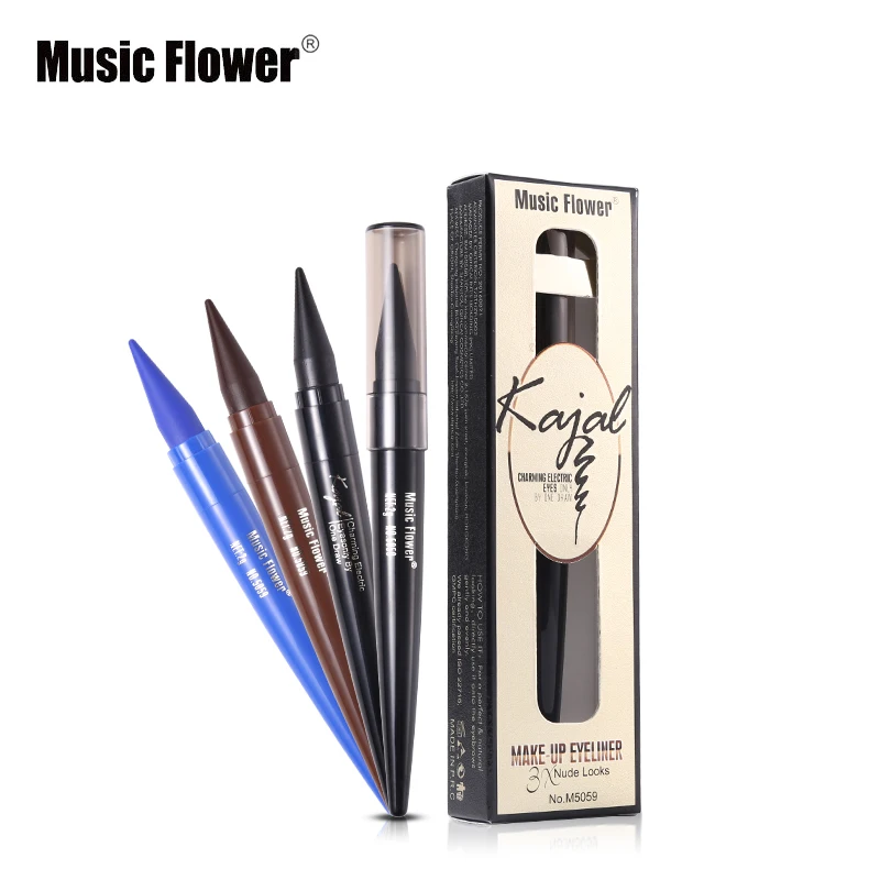 Гелевая подводка для глаз Music Flower Стойкая Черная Подводка крем натуральный