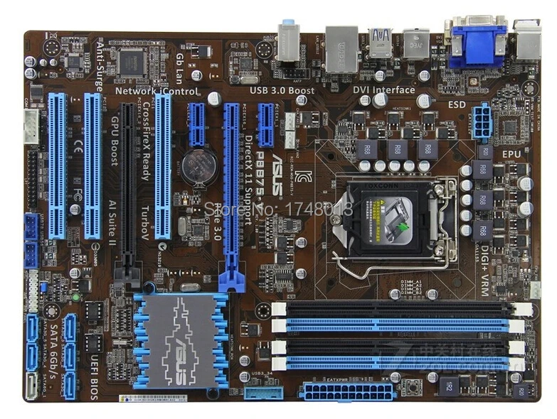 Asus P8B75-V настольная материнская плата B75 Socket LGA 1155 i3 i5 i7 DDR3 32G uATX UEFI биос оригинальная б/у материнская плата в продаже