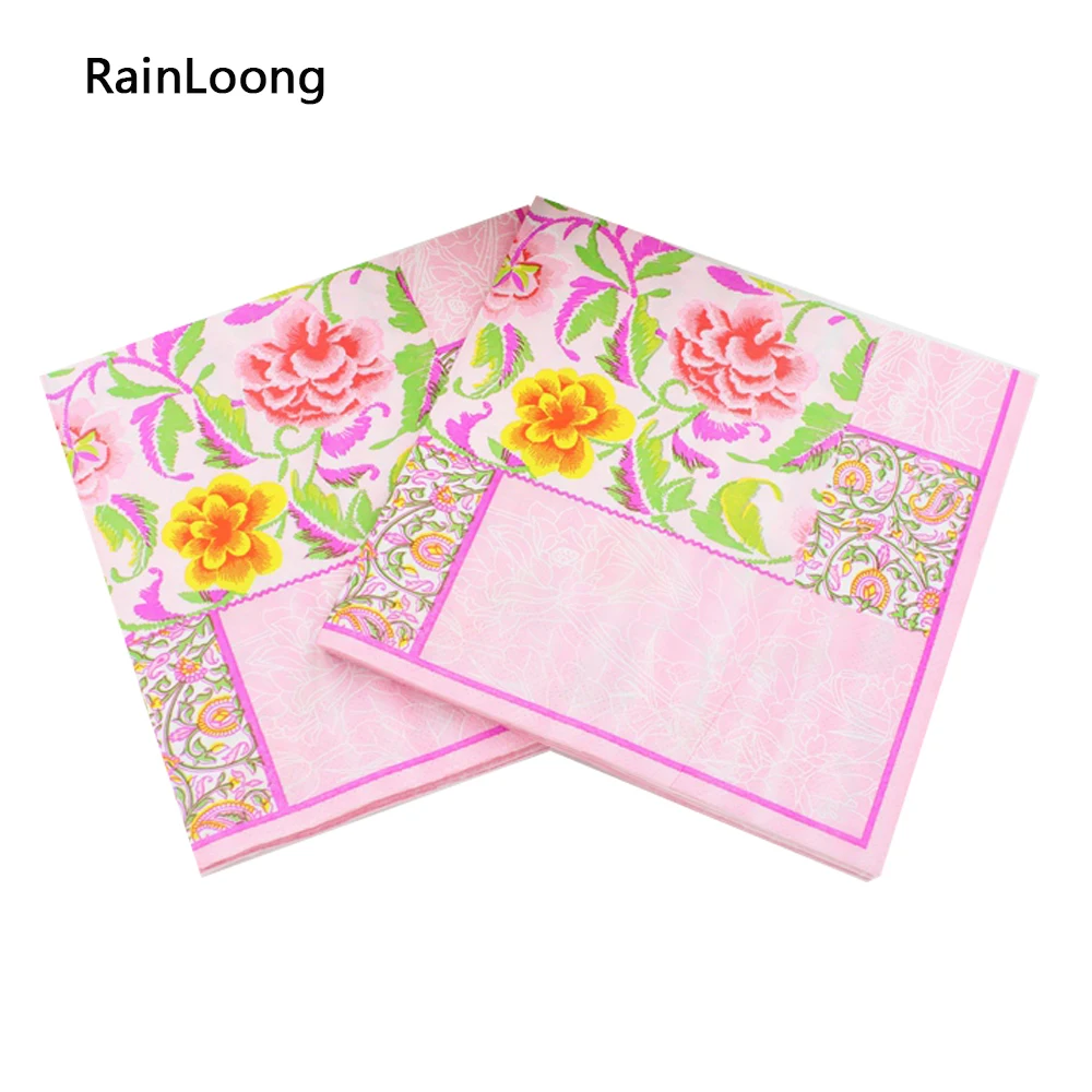 [RainLoong] цветочный Камелия Бумага салфетка Рисунок для торжеств и вечерние