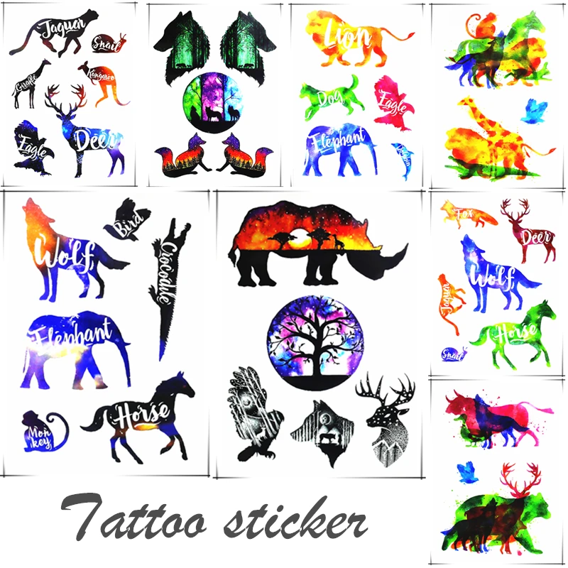 Животные масляная живопись татуировки наклейки Хэллоуин вечевечерние Женщины