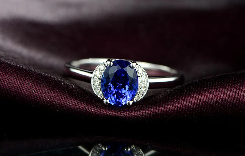 3 карата кольцо из стерлингового серебра 925 Танзанит с бриллиантом ювелирные