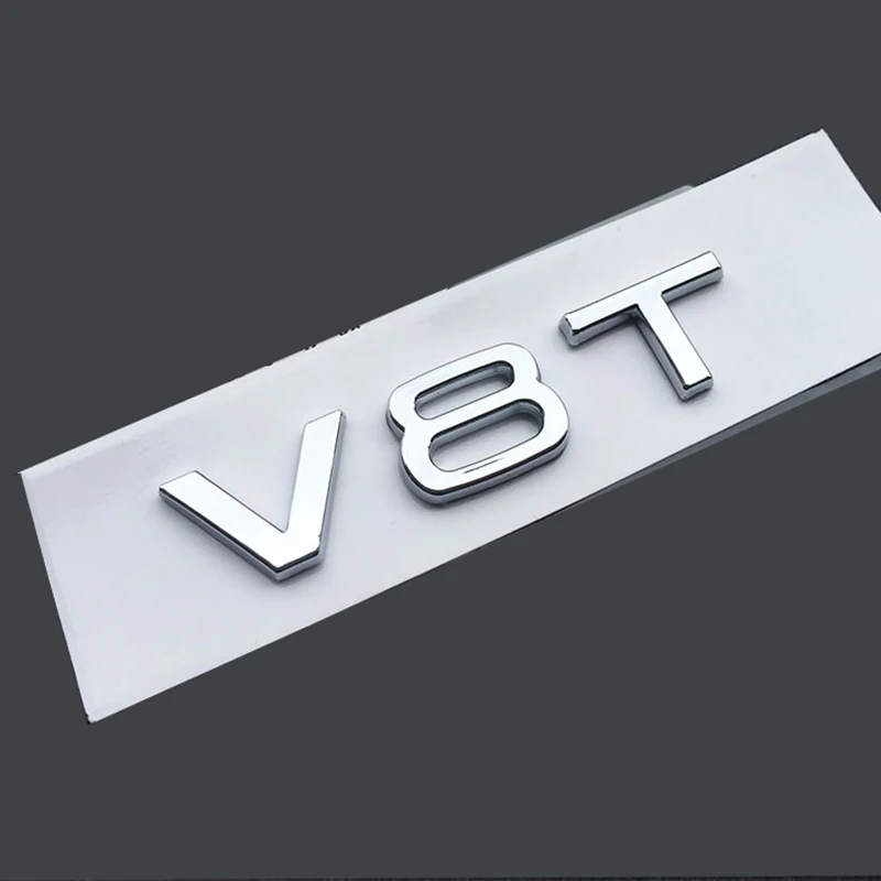 V6T V8T V10 V12 глянцевый черный с буквами и цифрами, Эмблема для автостайлинга крыло магистральному Знак логотипа Стикеры для Audi TTRS Q3 Q5 A7 A8L