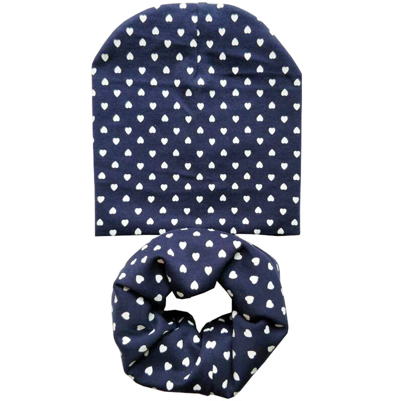 Navy Love Set Осенне-зимний вязаный детский шарф, шапка, набор для девочек, шапка, шарф, набор, новая мода для мальчиков, Детский набор из шапки и шарфа - Цвет: Navy Love Set