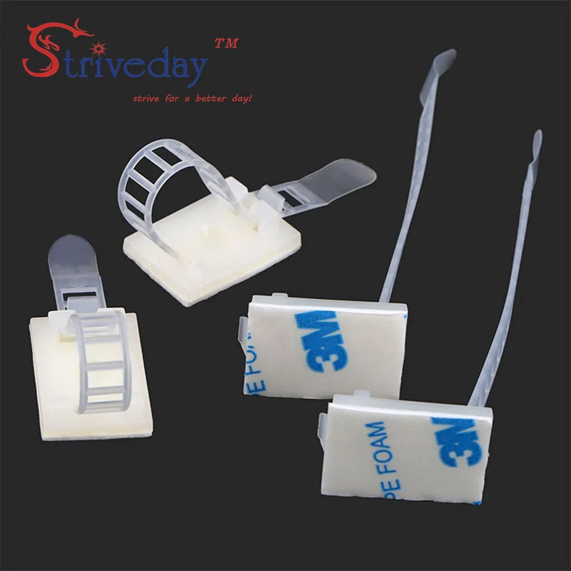 100 шт./лот регулируемые Кабельные зажимы крепления для проводов защита