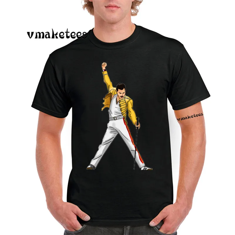 Print The Queen Band FREDDIE MERCURY T-shirt Summer Casual Short sleeve Tshirt For Men GMT4305I | Мужская одежда