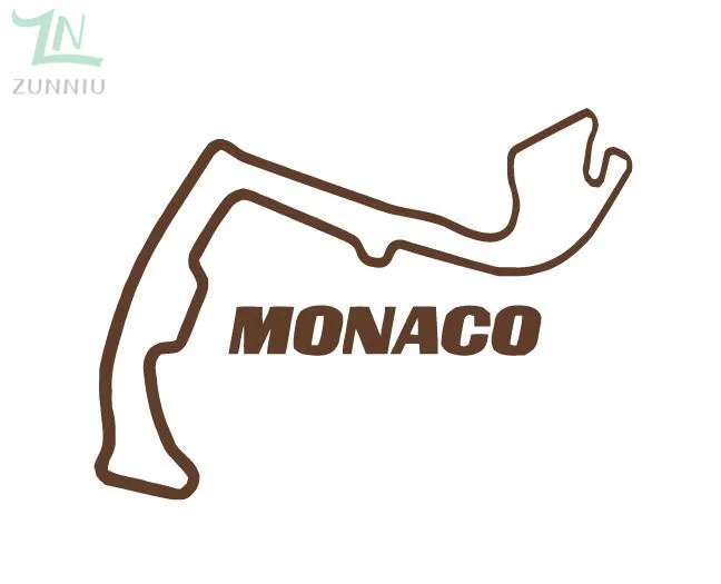 G453 Monaco гоночная дорожка F1 схема Франция гоночный автомобиль виниловая настенная художественная наклейка мальчик спальня наклейка украшение комнаты домашний декор - Цвет: Brown