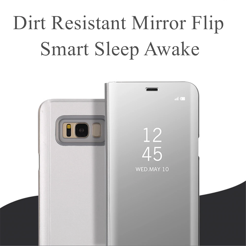 Для samsung S8 Дело Грязезащищенная чехол для Galaxy Note 8 плюс кожа Смарт сна Clear вид