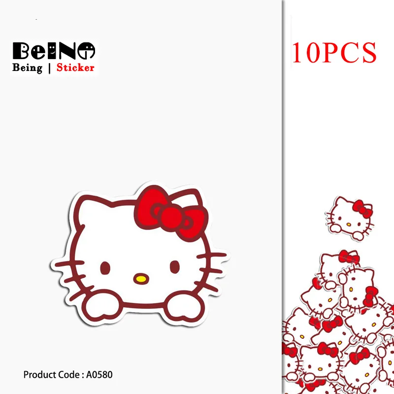 10 шт. HelloKitty мультфильм наклейка бантик аниме кошка водонепроницаемый чемодан