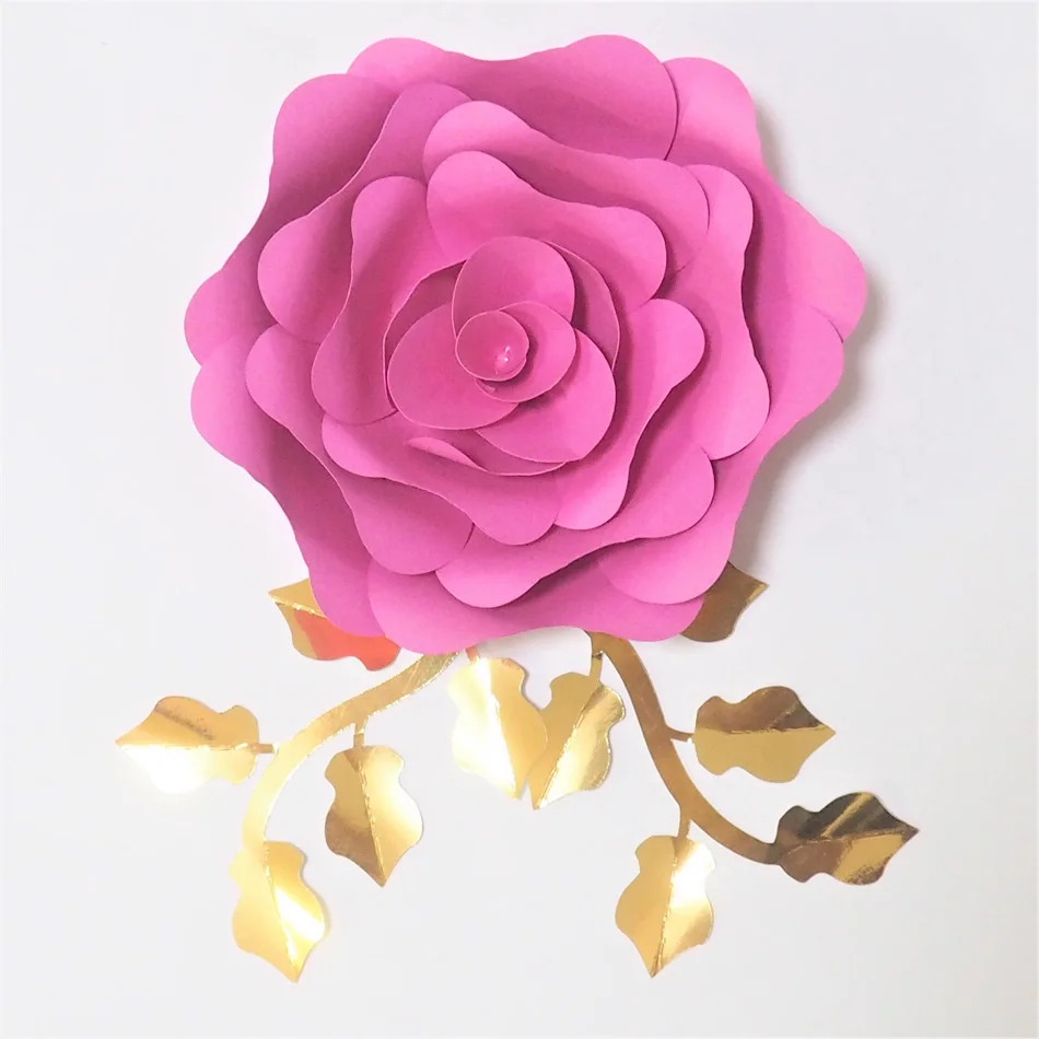 Искусственные цветы 20 см+ листья 15 см Fleurs Artificielles фон DIY гигантский Бумага цветы Свадебная вечеринка Декор Baby Shower