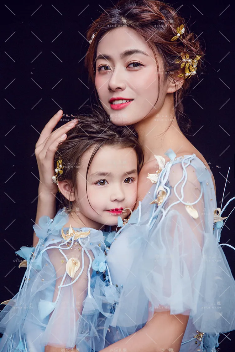 Платье пачка для мамы и дочки макси юбка Пляжная семейная одежда платье