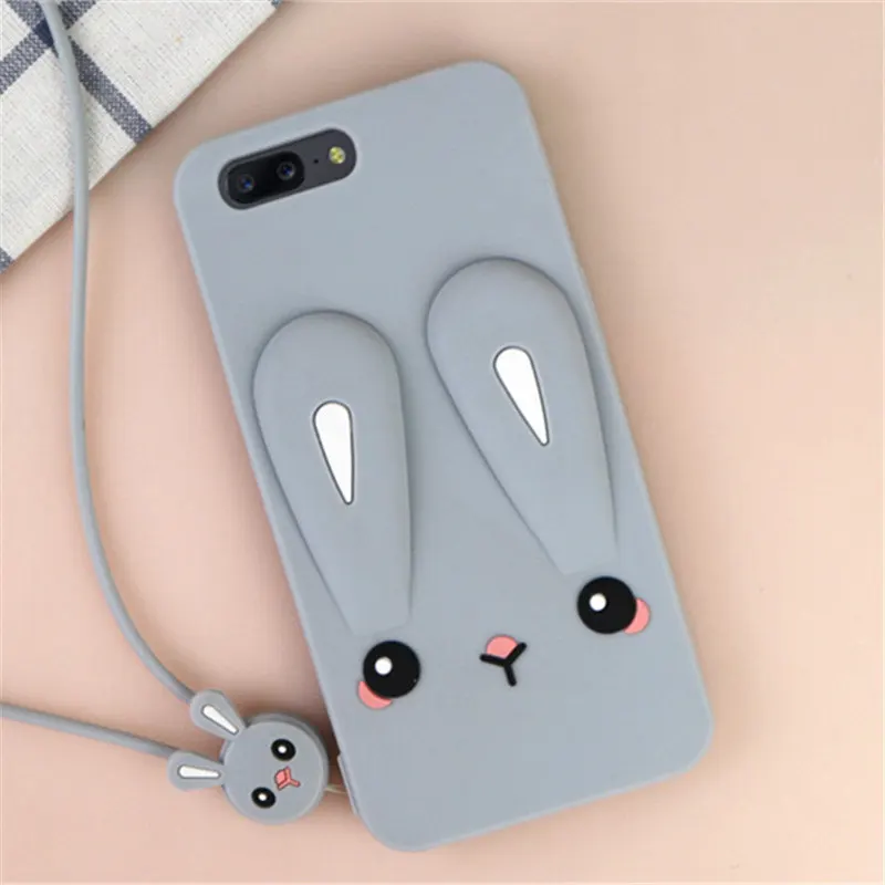 ALIVO Coque чехол OnePlus 6 Чехлы роскошный 3D Милый Цвет Кролик Мягкий силиконовый для 5 T