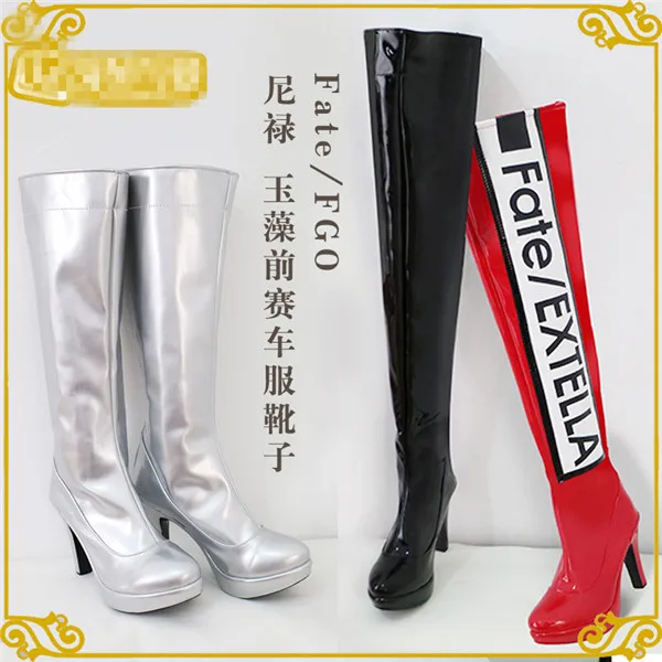 

The Hot Game Fate/Grand Order Cosplay EXTELLA EXTRA Racing Nero Tamamo no Mae Racing Shoes Custom Made High Heel Boots cos shoes