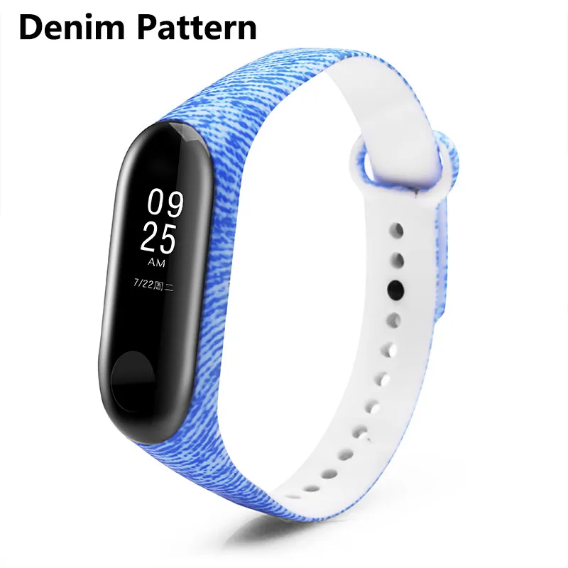 Denim Pattern Браслет BOORUI для Xiaomi mi3, браслет Miband 3, Сменные аксессуары mi3, цветной браслет, ремень для miband3 - Цвет: Denim Pattern