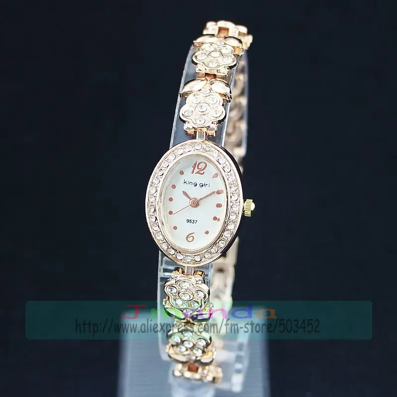 100 шт./лот женский браслет с круглым циферблатом и ремешком из сплава | Наручные