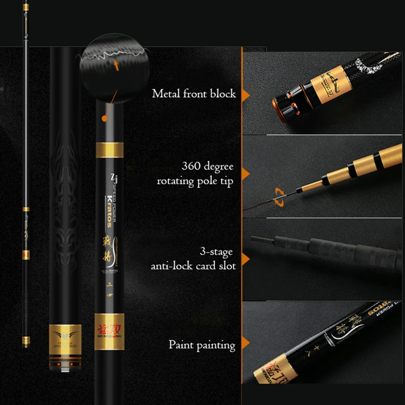 Светильник Кая карбоновая портативная Телескопическая Удочка 3 6 м 9 4 5 8 7 2 1 М