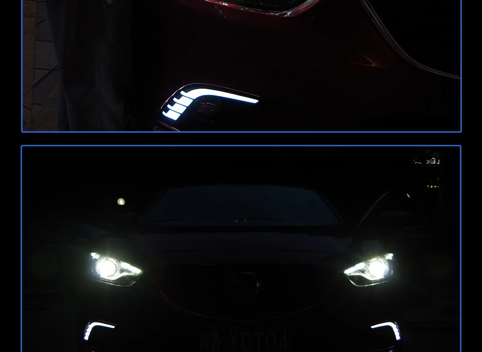 АКД Тюнинг автомобилей фары для Mazda 6 мазда 6 atenza 2013- светодиодные фары DRL ходовые огни Биксеноновые лучевые огни ангельские глазки