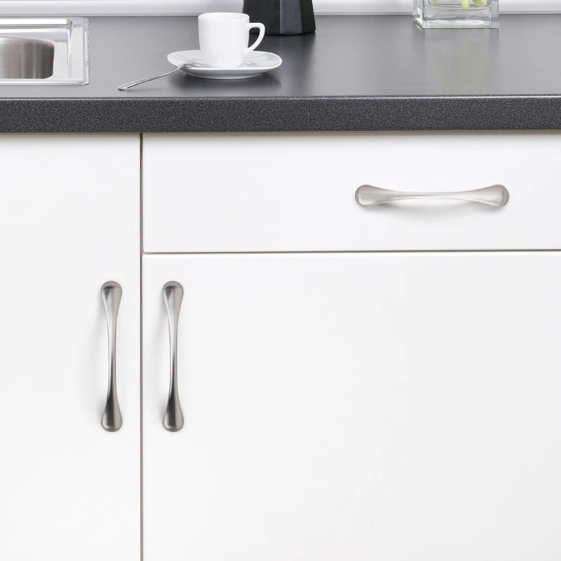 Ручка для ящика шкафа AOBT хромированная матовая черная изогнутая ручка