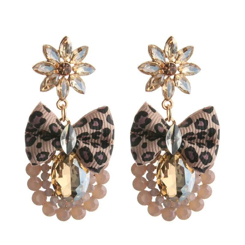 Большие серьги подвески NeeFu WoFu с кристаллами и стразами висячие из цинкового