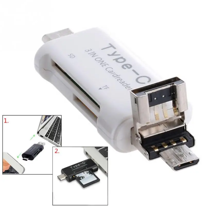 Многофункциональный ОТГ-ридер USB 3,1 type-C кард-ридер Поддержка tf-карты для телефонов на базе Android type-C компьютерный инструмент передачи данных