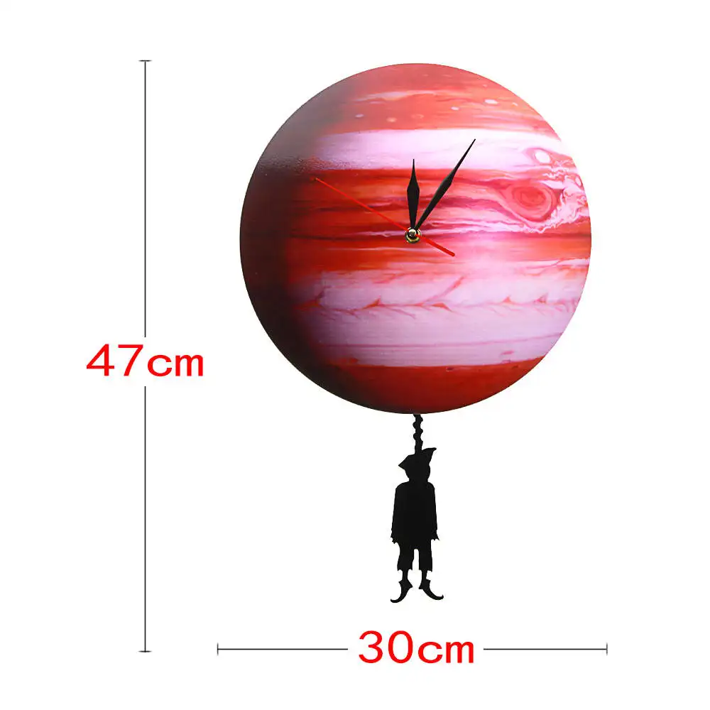 Космические маятниковые качающиеся настенные часы на Jupiter Planet 3D современный