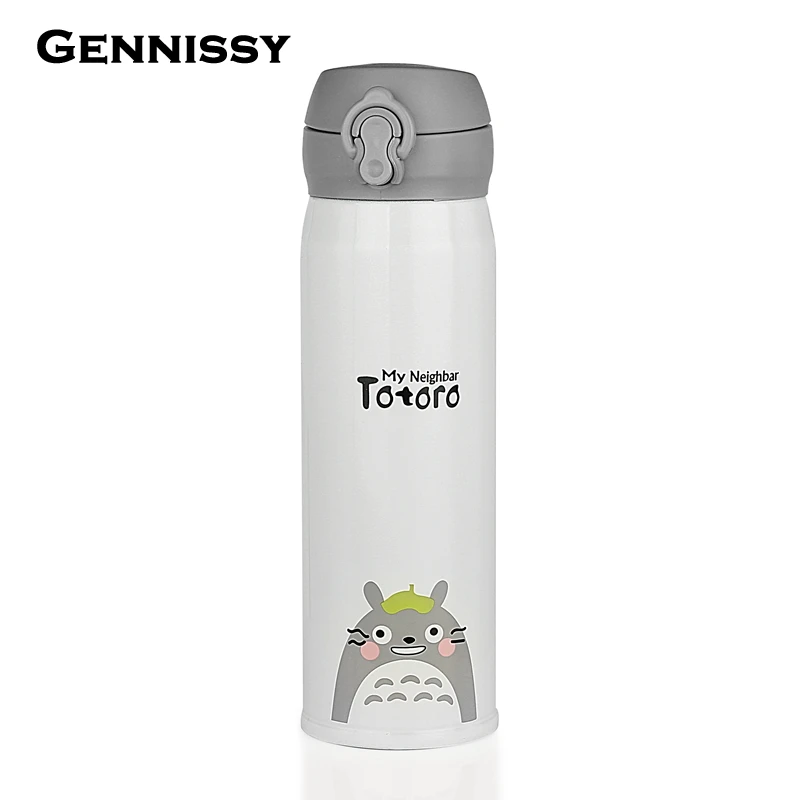 GENNISSY 350 мл/500 мл Вакуумный Термос Тоторо бутылка из нержавеющей стали термальные
