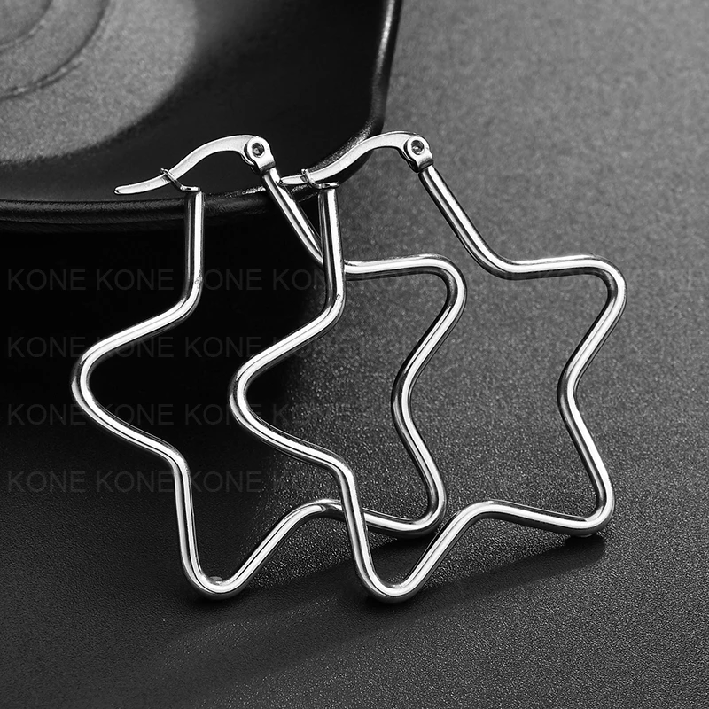 Uzone 2019 новые индивидуальные простые женские серьги-кольца из нержавеющей стали