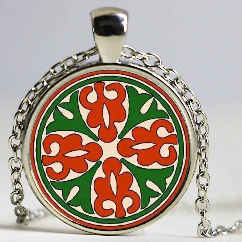Кулон в виде мандалы Серебряный кулон ожерелье красочный цветной цветок модное