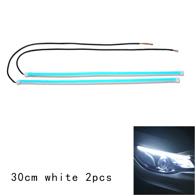 2 PCS Auto Lamps For Cars DRL Ultrafine LED 30 45 60cm Daytime Running Light Solid color CAR Styling Accessories