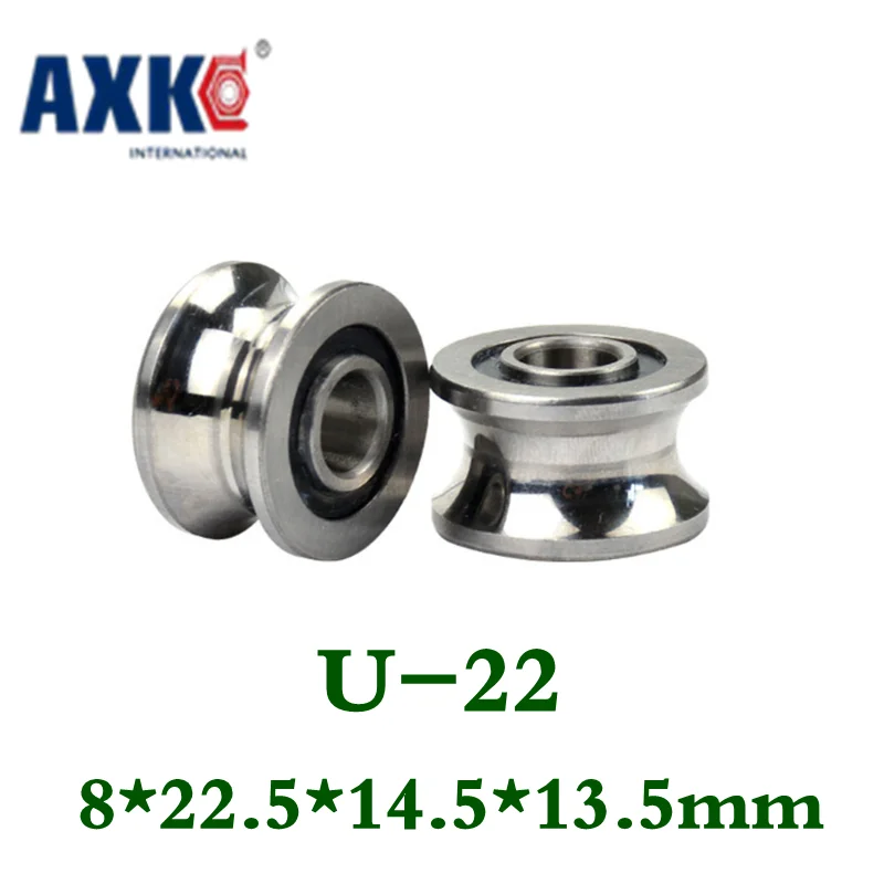 Axk 2 шт. U Groove шариковый подшипник направляющие роликовые подшипники U22 8*22 5*14 5*13 5 мм