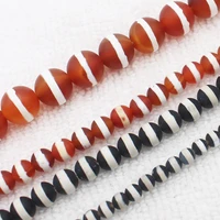 wholesale frost 4610mm white stripe fire agates round loose beads 14 5for diyjewelry making mixed wholesale for all items