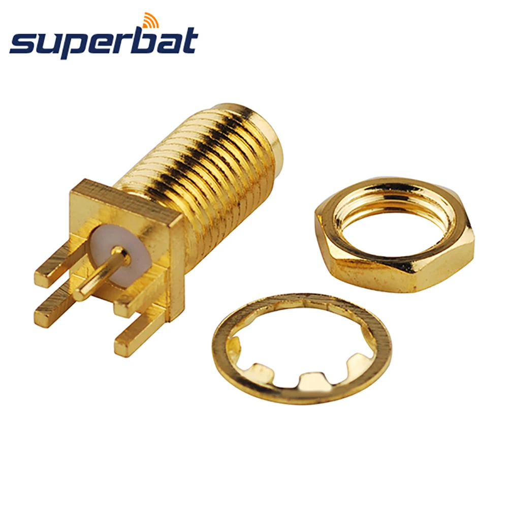 Концевой штекер Superbat SMA для монтажа печатной платы короткий коаксиальный