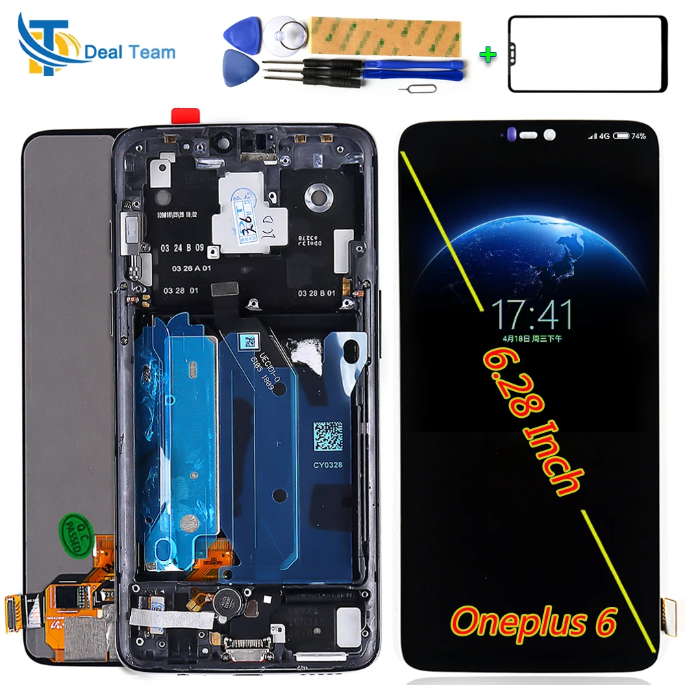 Оптический AMOLED для Oneplus 6 28 дюймов сенсорный экран панель дигитайзер сборка 1080*1080