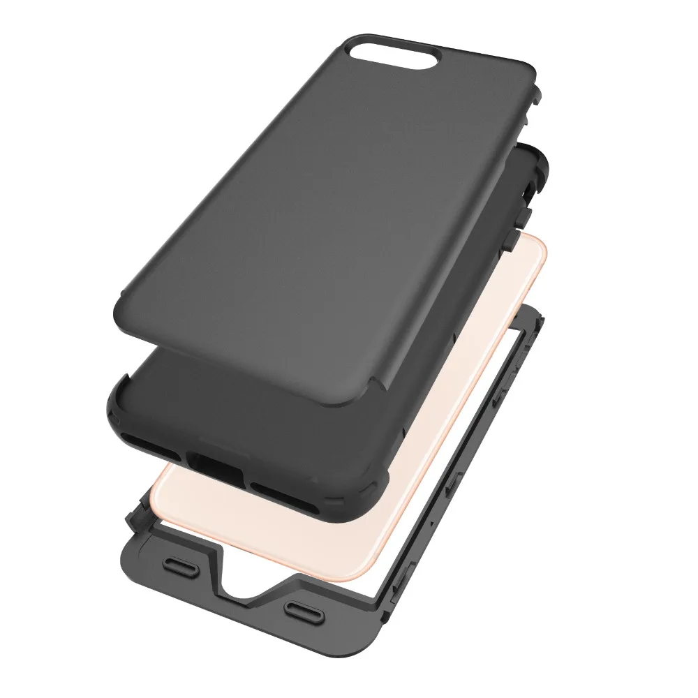Phone Case For iPhone 8 / Plus Cover 3 Layer in 1 Hard PC Silicone Back 4-Point Rear Guard Protection Shell for 7 |