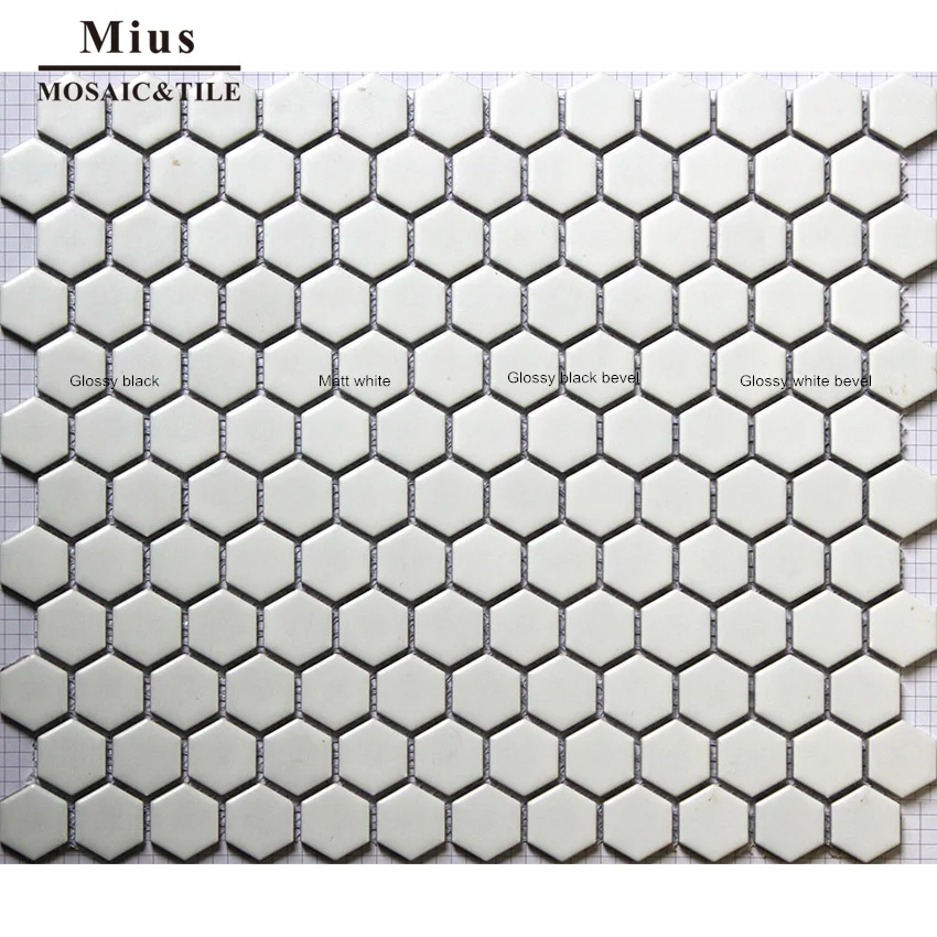 Белая шестиугольная керамическая мозаика дизайн ванной комнаты|bathroom mosaic tiles|bathroom