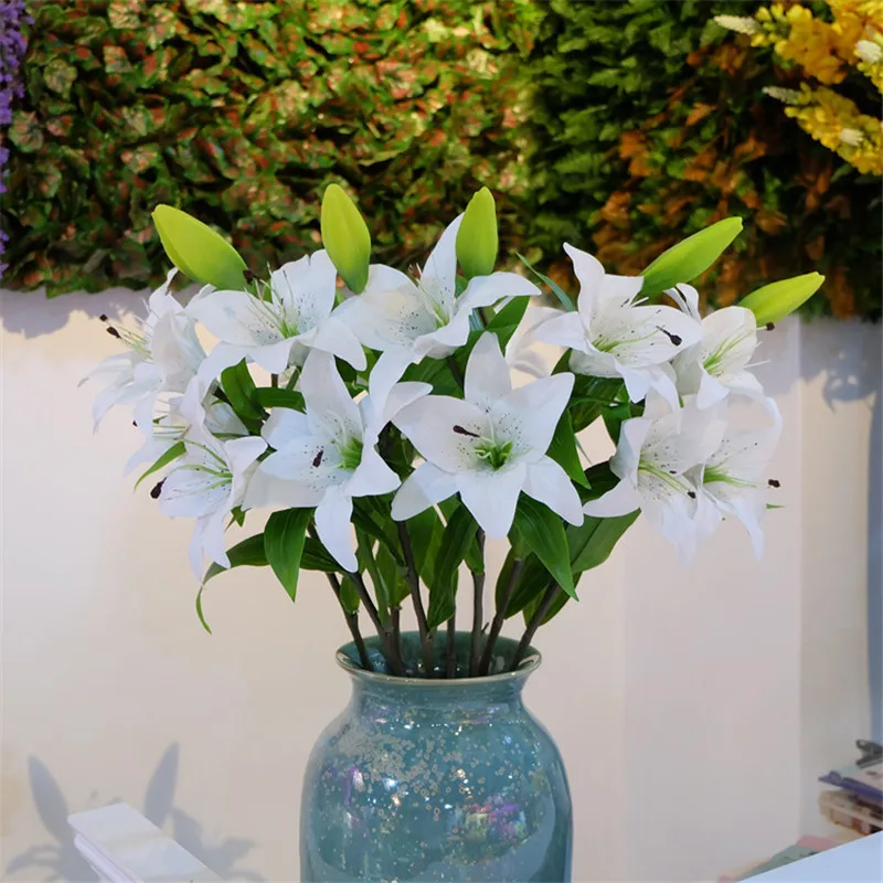 Имитация 3 голов тигровая Орхидея лилия духи дом гостиная пол отель сад вечерние