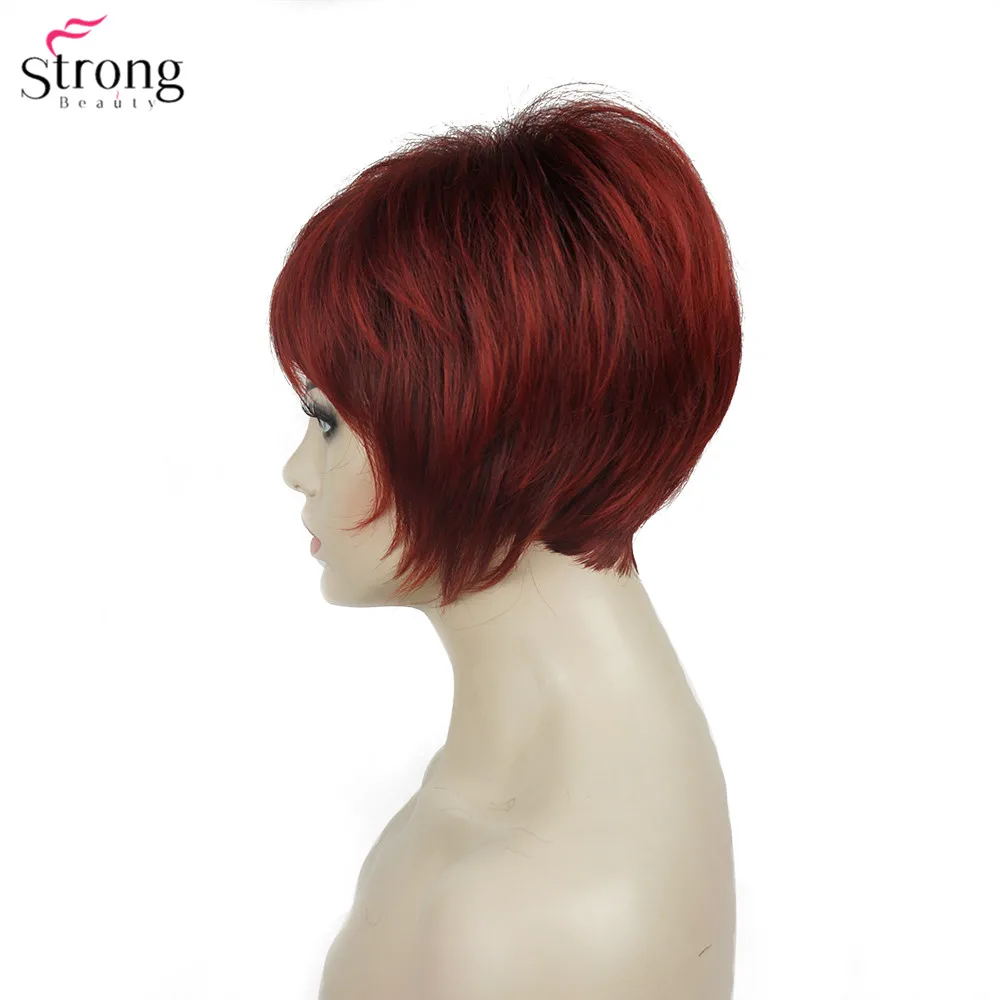 StrongBeauty синтетический парик женский бордовый/Блонд натуральные парики короткие прямые парики