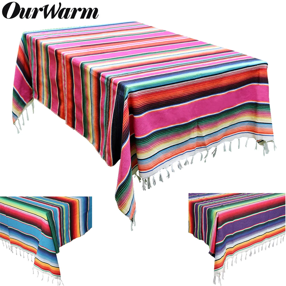 OurWarm 150X215cm Мексиканская хлопковая скатерть свадебные украшения мексиканское