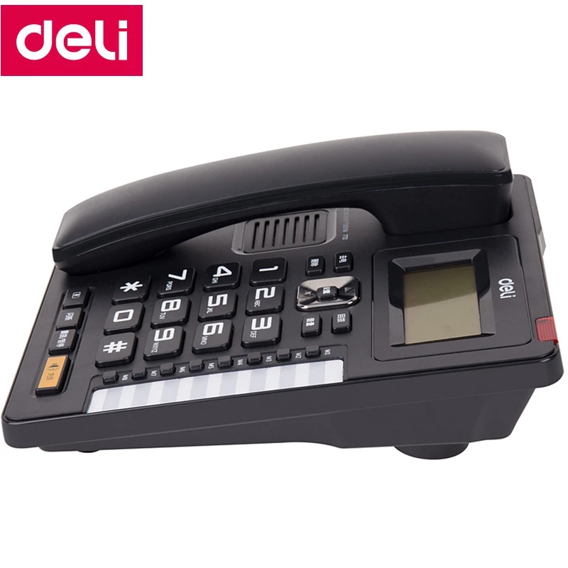 Deli 772 Тип сиденья Телефон проводной офисный дом телефонная машина Определитель номера времени отображение даты время набор 8 номера вызова памяти