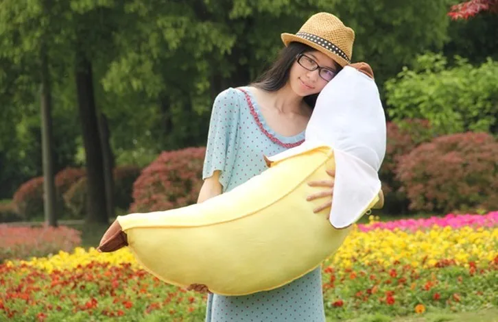 Большая 100 см милая плюшевая игрушка банан мягкая подушка подарок на день