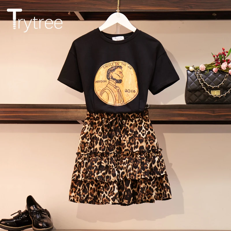 Trytree летний женский комплект из двух предметов повседневный топ с круглым