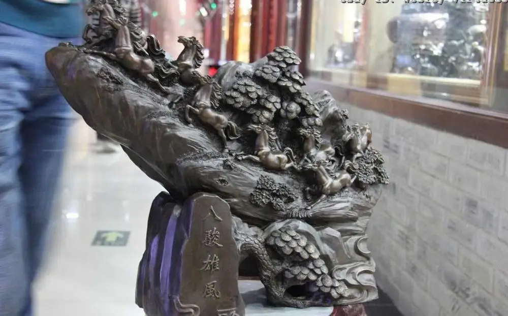 Royal Classic Copper Bronze Feng Shui Lucky Gallop Run Eight Horse Art Statuefavorable 31% | Дом и сад