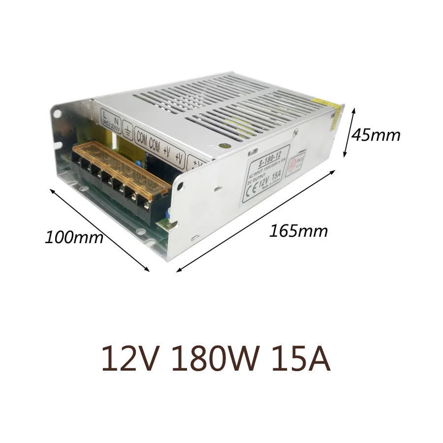 15A 180W Блок питания 12V AC110-220V светодиодный драйвер 1A 2A 3A 5A 6A 10A 15A 20A 30A 33A трансформаторы систем освещения Светодиодный источник питания для светодиодный полосы - Цвет: 15A 180W