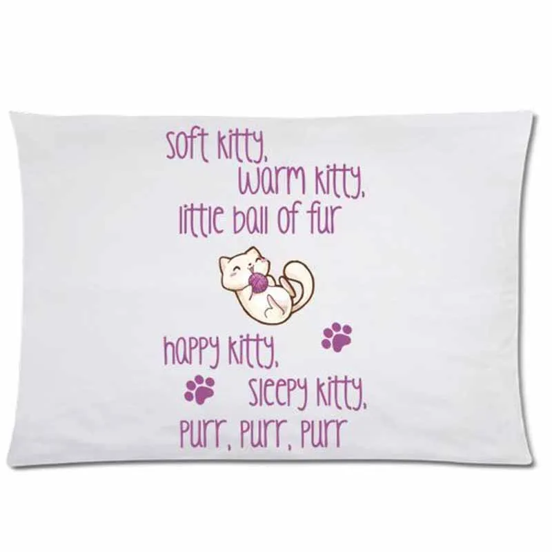 

Funny Cat Kitty Pillowcase - Soft Kitty Warm Kitty Pillowcase - Zippered Pillowcase, Pillow Protector, Best Pillow Cover - Stand