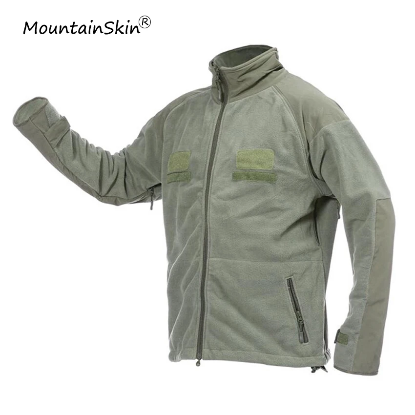 Мужская Флисовая Куртка Mountainskin теплая армейская тактическая верхняя одежда на