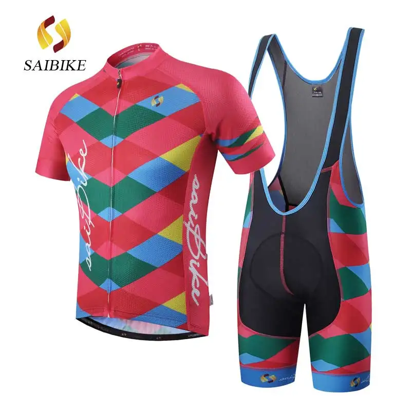 s1614 bib sets SaiBike Велоспорт Джерси для мужчин нагрудник шорты комплект Ropa Ciclismo Одежда быстросохнущая Bicicleta одежда fietskleding wielrennen zomer heren - Цвет: s1614 bib sets