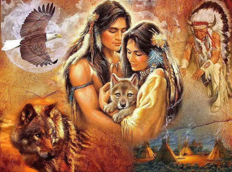 GLymg DIY Diamond Painting Cross Stitch Craft Kit Wall Stickers Character Wolf Eagle Embroidery Full Square Home Decor | Дом и сад