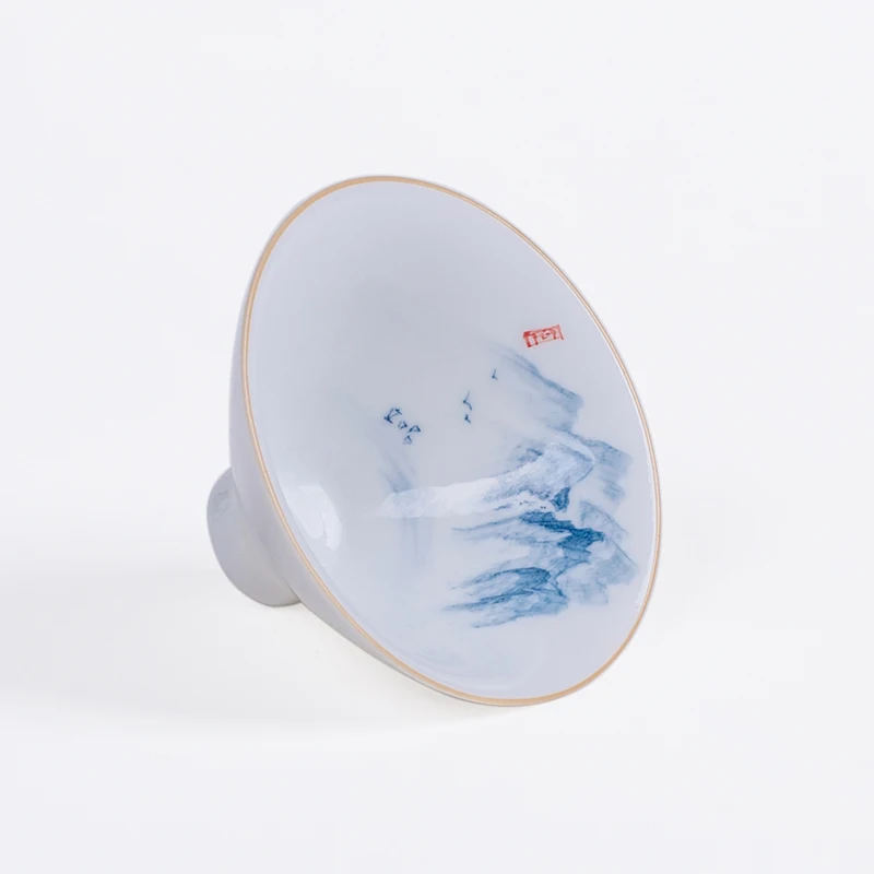 Новый синий и белый фарфор Чай чашки Керамика один Шапки ручная роспись кунг фу